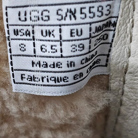 UGG Gissella Womens Suede Sheepskin Shearling Wedge Zip Black Ankle Boots 5593 - Picture 8 of 14